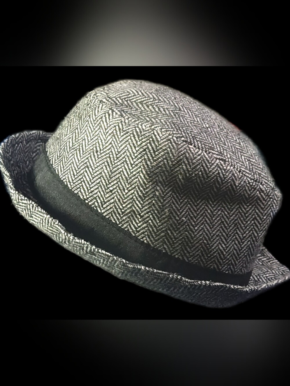#IC25 Joe Fresh Black & Cream Herringbone Fedora